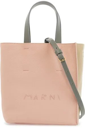 Marni Pink and calfskin shopping bag with gray handles - OS