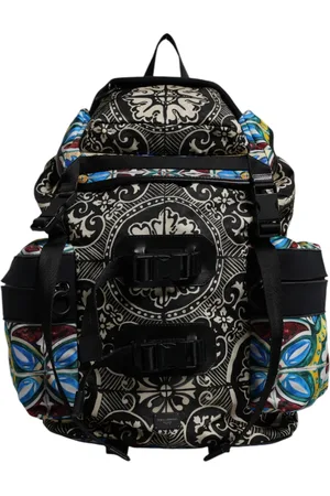 Dolce & Gabbana Multicolor Maiolica Print Nylon Backpack Bag