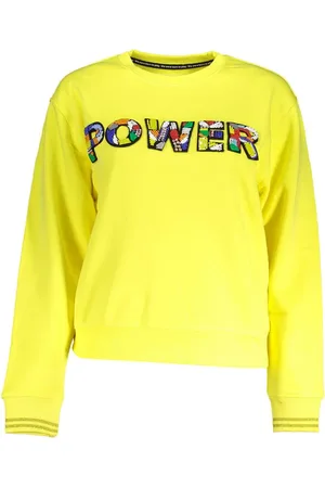 Desigual Yellow Cotton Women Sweater - XXL