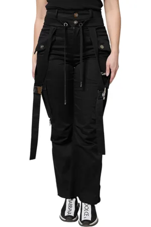 Dolce & Gabbana Black Cotton High Waist Cargo Pants - IT40|S