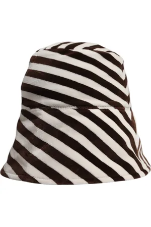 Dolce & Gabbana White Stripes Cotton Bucket Cap - 58 cm|M