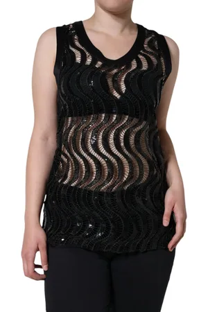 Dolce & Gabbana Sequin Sleeveless Tank Blouse Top - IT42|M