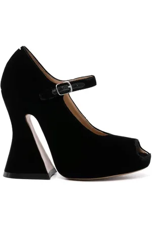 Maison Margiela 125mm velvet peep-toe sandals - 37,5