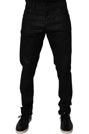 Dolce & Gabbana Black Cotton Stretch Skinny Men Denim Jeans - IT48 | M