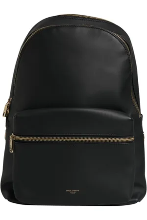 Dolce & Gabbana Black DG Leather Logo Print Travel Back Pack Bag