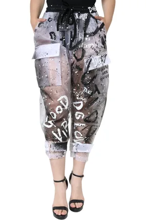 Dolce & Gabbana See Through Logo Cropped Cargo Pants - IT40|S