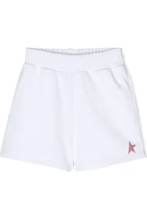 Golden Goose Star-print jersey shorts - 10 WHITE/ GOLD PINK