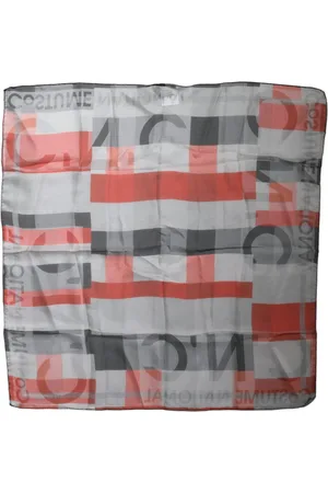 Costume National Red Silk Square Neck Wrap Scarf