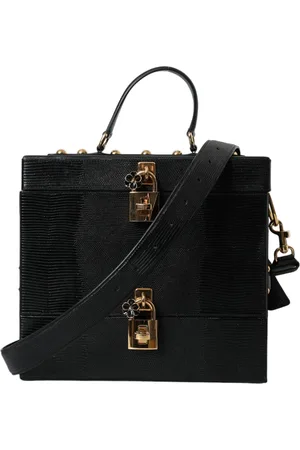 Dolce & Gabbana Lizard Embossed Calfskin Leather Double Box Bag
