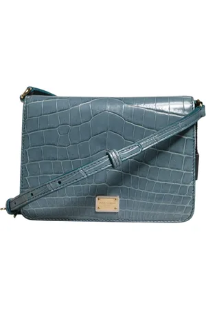 Dolce & Gabbana Green Exotic Leather DG Plaque Crossbody Mini Bag