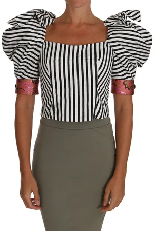 Dolce & Gabbana Elegant Cropped Corset Top with Crystal Buttons - IT36|XXS