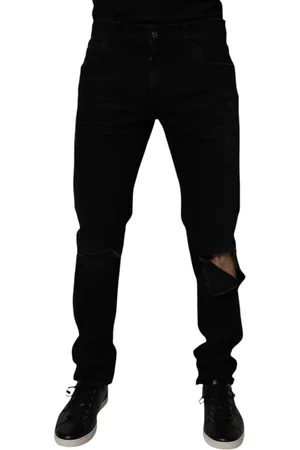 Dolce & Gabbana Cotton Tattered Skinny Men Denim Jeans - IT52 | XL
