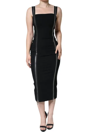 Dolce & Gabbana Zipper Bodycon Sheath Midi Dress - IT40|S