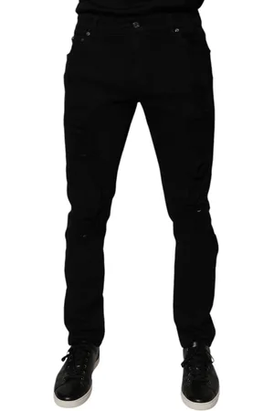 Dolce & Gabbana Tattered Cotton Skinny Men Denim Jeans - IT50 | L