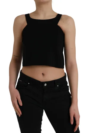 Dolce & Gabbana Sleeveless Round Neck Cropped Tank Top - IT40|S
