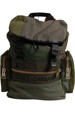 Dolce & Gabbana Military Green Patchwork Travel Backpack Bag