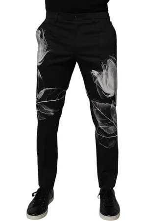 Dolce & Gabbana Cotton Floral Skinny Dress Pants - IT48 | M