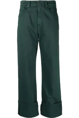 PAROSH Turn-up cuffs straight-leg jeans - S