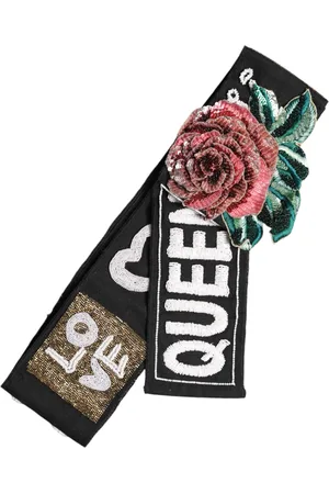Dolce & Gabbana Black Stretch Multicolor Embellished Waist Belt - IT40|S