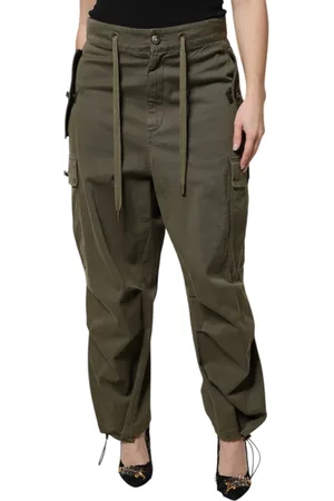 Dolce & Gabbana Army Green High Waist Cargo Pants - IT38 | XS