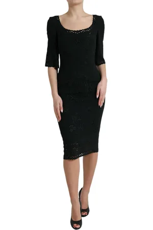 Dolce & Gabbana Floral Lace Bodycon Midi Dress - IT40|S