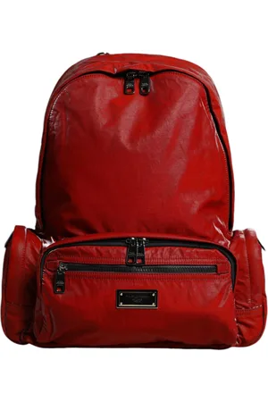 Dolce & Gabbana Patent Leather Logo Plaque Backpack Bag