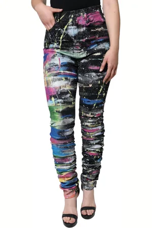Dolce & Gabbana Splatter Paint Cotton Skinny Denim Jeans - IT44 | L
