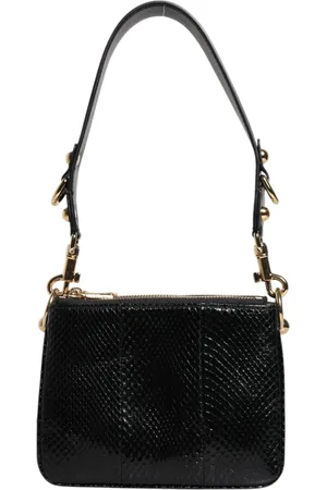 Dolce & Gabbana Black Exotic Leather Shoulder Sling Clutch Bag