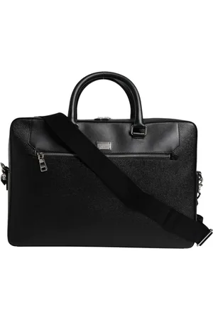 Dolce & Gabbana Black Logo Plaque Double Handle Messenger Bag