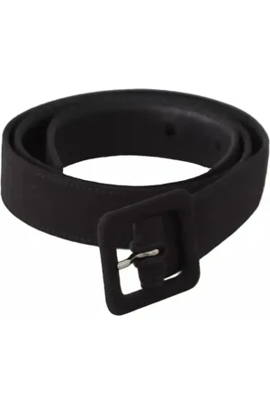 Dolce & Gabbana Velvet Leather Logo Waist Buckle Belt - 65 cm / 26 Inches