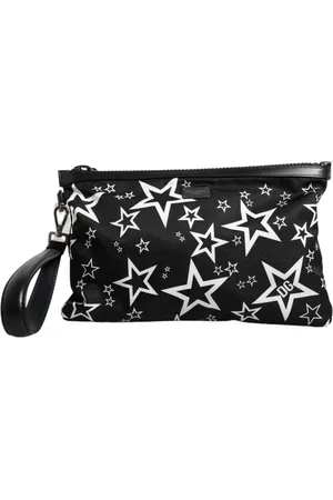 Dolce & Gabbana White Stars Pattern Clutch Pouch Bag
