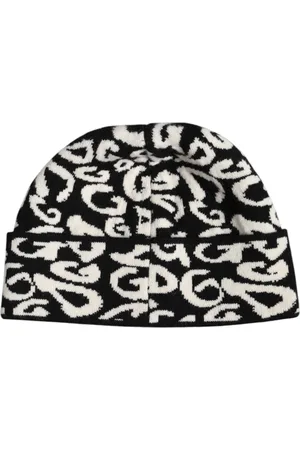 Dolce & Gabbana Black White Wool Knitted Winter Beanie Hat