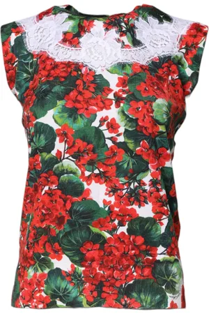 Dolce & Gabbana Multicolor Floral Lace Sleeveless Tank Top - IT36|XXS