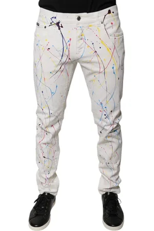 Dolce & Gabbana Color Splash Print Skinny Denim Jeans - IT48 | M