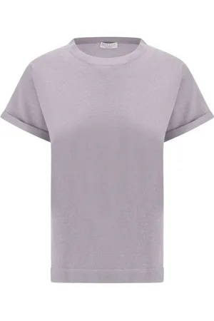 Brunello Cucinelli Cashmere glitter T-shirt - L