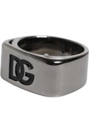 Dolce & Gabbana Tone Brass Anello DG Logo Ring - EU62 | US10.5