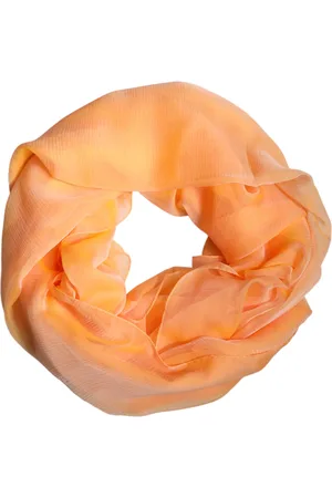 Dolce & Gabbana Orange Silk Rectangle Wrap Shawl Scarf