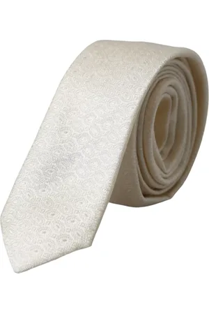 Dolce & Gabbana Off Patterned Silk Adjustable Men Tie