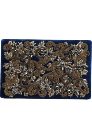 Dolce & Gabbana Velvet Gold Frame Clutch Evening Party Purse Bag