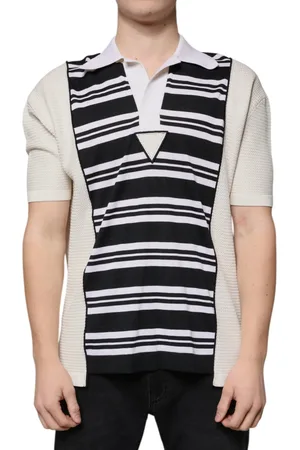 Dolce & Gabbana Stripe Collared Polo T-shirt - IT48 | M