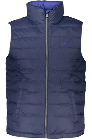 La Martina Sleek Sleeveless Embroidered Blue Jacket - S
