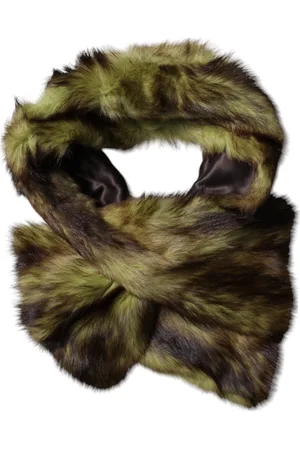 Dolce & Gabbana Fur Shawl Neck Wrap Cover Collar Scarf