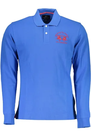 La Martina Elegant Long-Sleeved Polo in Chic Blue - XL