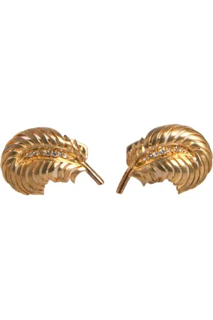 Dolce & Gabbana 925 Sterling Silver Crystal Leaf Cufflink