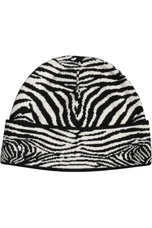 Dolce & Gabbana Black White Zebra Knitted Winter Beanie Hat