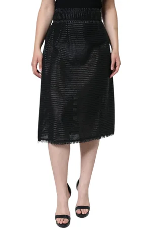 Dolce & Gabbana Viscose High Waist Pencil Cut Skirt - IT46|XL
