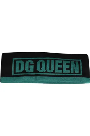 Dolce & Gabbana Black Silk Knitted DG Queen Head Band Hat