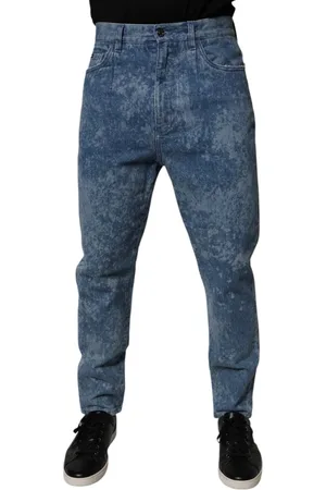 Dolce & Gabbana Blue Tie Dye Cotton Skinny Men Denim Jeans - IT48 | M