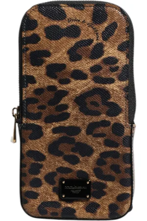 Dolce & Gabbana Leopard Print Dauphine Leather Zip Around Wallet