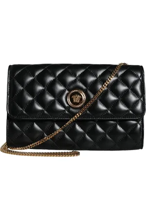 VERSACE Quilted Nappa Leather Crossbody Shoulder Bag